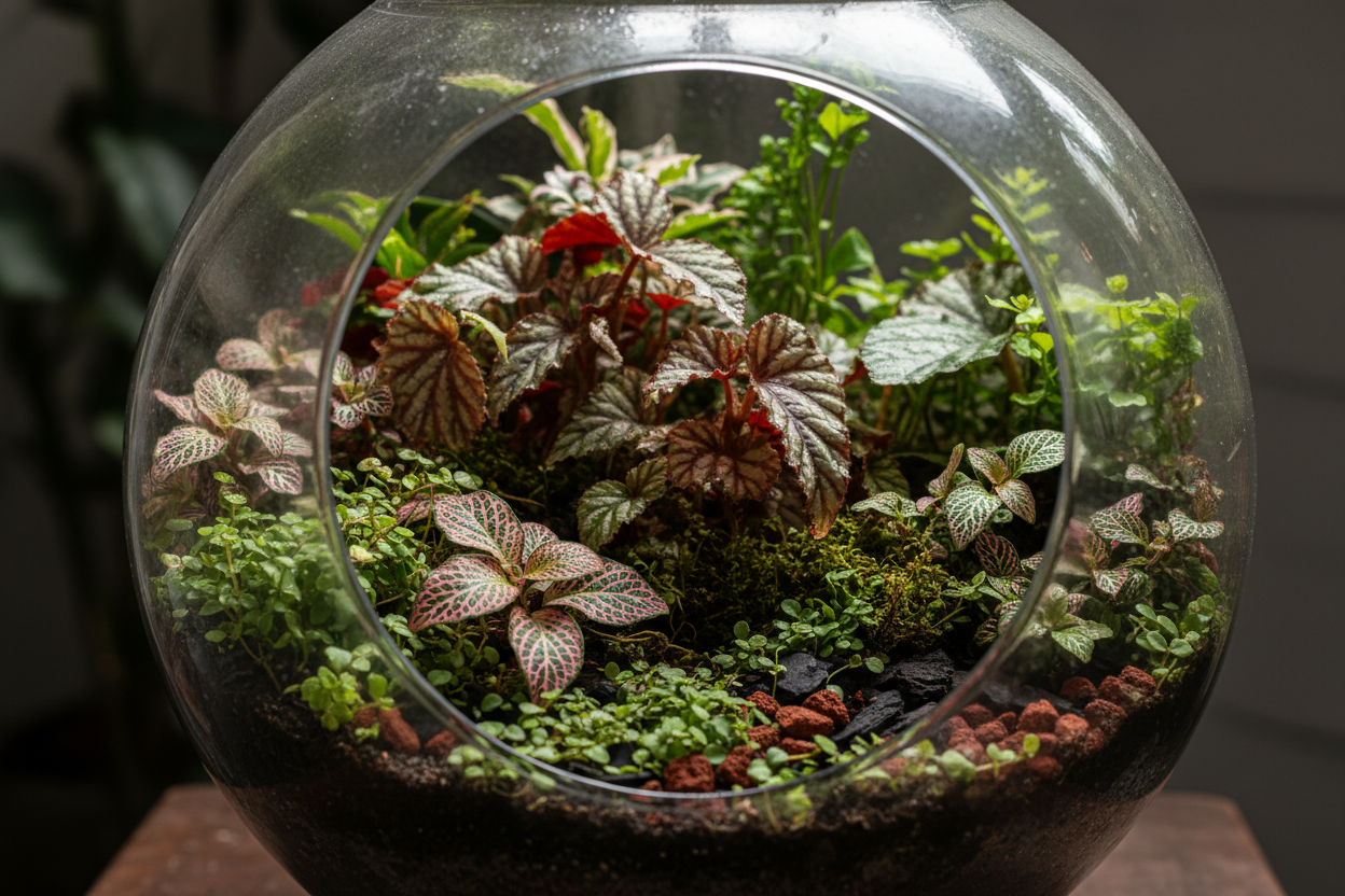 Tropische Terrarienpflanzen in einem Glasterrarium – Top 10 für Anfänger