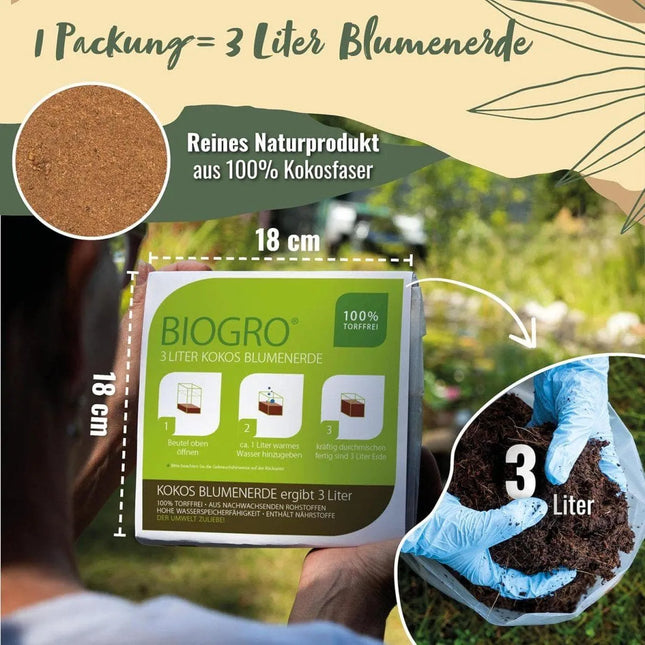BioGro® Kokoserde gepresst im Quellbeutel 3L - AquaLifeScape