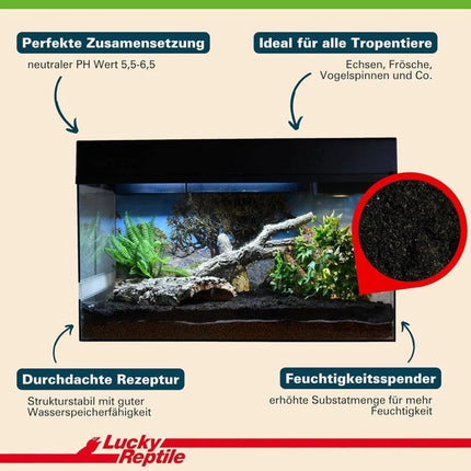 Tropen - Terrarienerde – Nährstoffarmer Bodengrund für Terrarienpflanzen (10 L) - AquaLifeScape